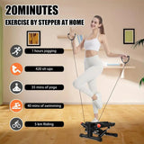 Steppers for Exercise at Home, Mini Stair Stepper with Resistance Bands, Mini Stepper with 300LBS Loading Capacity, Hydraulic Fitness Stepper with LCD Monitor