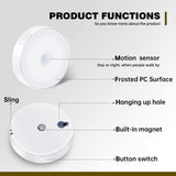 Motion Sensor LED Night Light Indoor,4 Pack USB Rechargeable Kitchen Cabinet Night Lamp Intelligent Induction Lamp,Led Closet Lights,9-Led 3 Modes Night Light,Dimmable under Cabinet Light Stick-On for Bedroom Kitchen Bathroom Living Room Decor