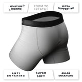 Shinesty Ball Hammock® Pouch Underwear with Fly 3 Pack Men’S Boxer Briefs Supportive,Moisture Wicking,Breathable Underwear Multi-Pack,Modal Fabric, 6” Inseam,Compression Fit,Grey,Blue,Black Colored,Anti-Ride Up,Anti-Bunch,Very Soft,Best Men'S Underwear