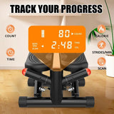 Steppers for Exercise at Home, Mini Stair Stepper with Resistance Bands, Mini Stepper with 300LBS Loading Capacity, Hydraulic Fitness Stepper with LCD Monitor