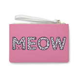 Functional Pink Clutch Bag with Cute 'MEOW' Design - Great Gift Idea!