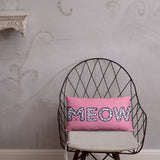 Adorable Decorative Pink 'MEOW' Throw Pillow available in 3 sizes