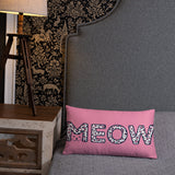 Adorable Decorative Pink 'MEOW' Throw Pillow available in 3 sizes